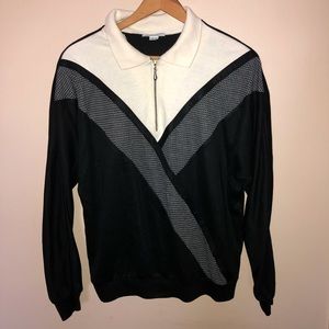 Alfred Dunner Vintage Color Block 1/2 Zip Pullover medium